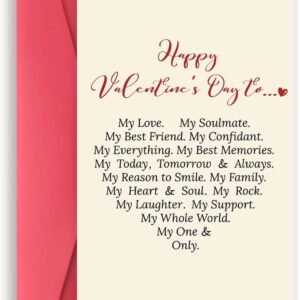 Asmallgf Happy Fiance Fiancee Valentine’s Day Card with Sturdy Envelope, Unique Valentines Gifts for Husband Wife, Romantic Valentines Day Gift Ideas