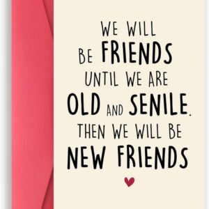 Asmallgf Happy Best Friend Birthday Card for Women, Friendship Card, BFF Bday Gifts for Bestie