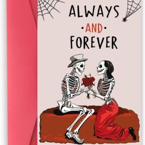 Asmallgf Funny Halloween Wedding Card for Fiance Fiancee, Naughty Halloween Gifts for Husband Wife Anniversary, Valentines Day Gift Ideas, Always and Forever