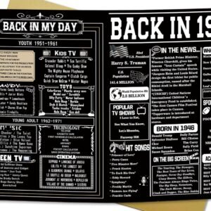 Asmallgf Happy 80th Birthday Gifts for Grandpa Grandma, Giant Big Eighty Years Old Bday Card for Women Men, Vintage 80 Husband Wife Bday Decorations