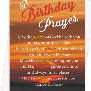 Religion Birthday Card for Women Men Her Him,Christian Birthday Gifts for Believer(The grace and blessings of God)